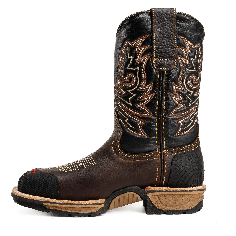 Buffalo 9"" Men's Western Work Boot Square Toe, Soft Toe - Brown