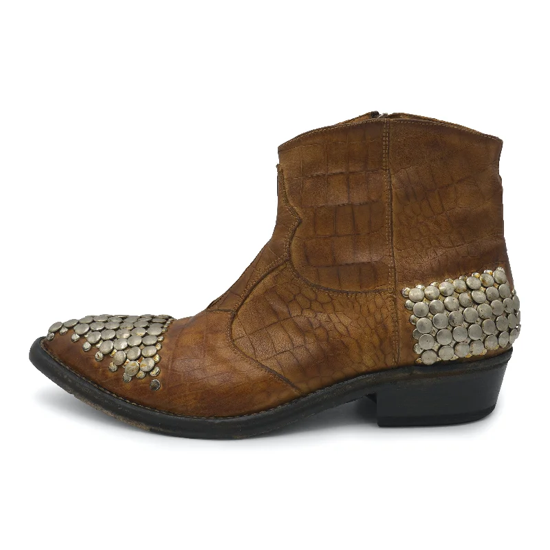 RONNIEC - Tan Studded Western