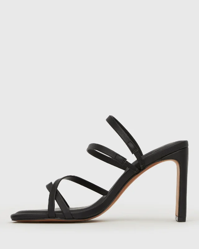 CALLABRIA High Block Heel Strappy Mules