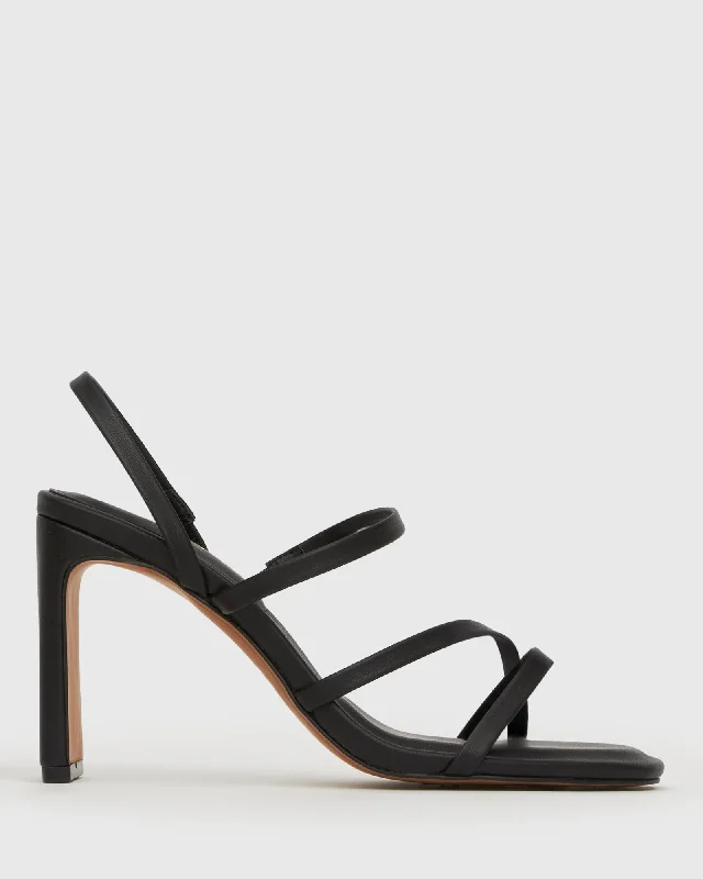 CALLABRIA High Block Heel Strappy Mules