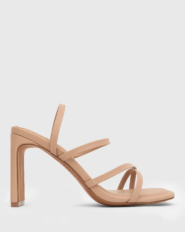 CALLABRIA High Block Heel Strappy Mules