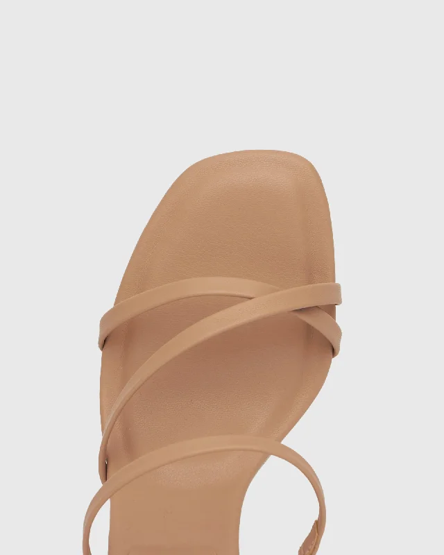 CALLABRIA High Block Heel Strappy Mules