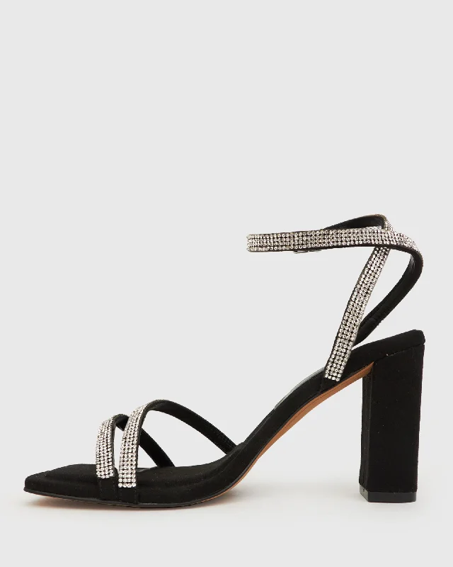 SHY Square Toe Diamante Dress Sandals