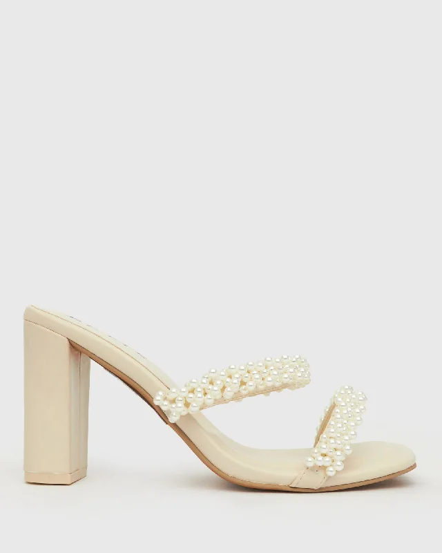 STARLING Pearl Trim Heeled Mules