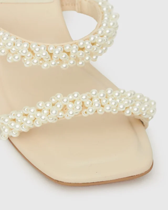 STARLING Pearl Trim Heeled Mules