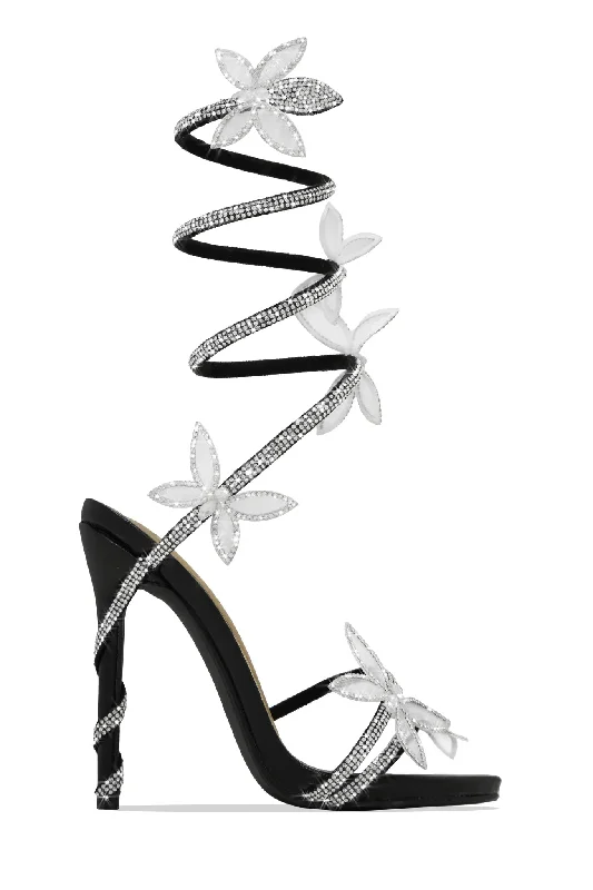 Fantasy Butterfly Detail Wrap Around Strap Stiletto Heels