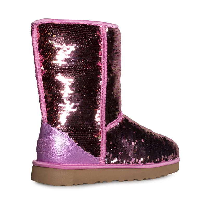 UGG Classic Short Sequin Pink Boots - Women's