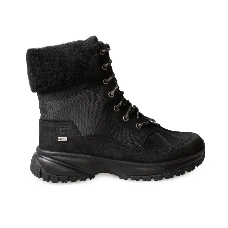 UGG Yose Fluff Hiker Black Boots - Women's