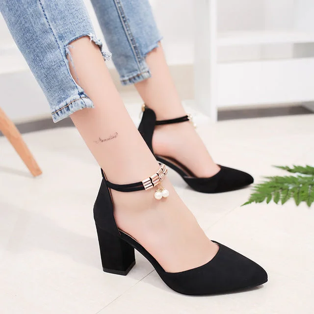 Women high heels thick with rough heels new fashion women shoes