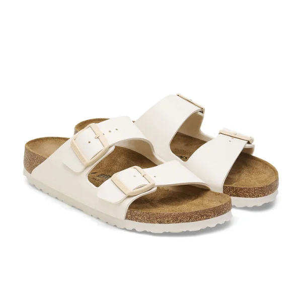 Birkenstock Women's Arizona Birko-Flor Patent Offwhite/Eggshell