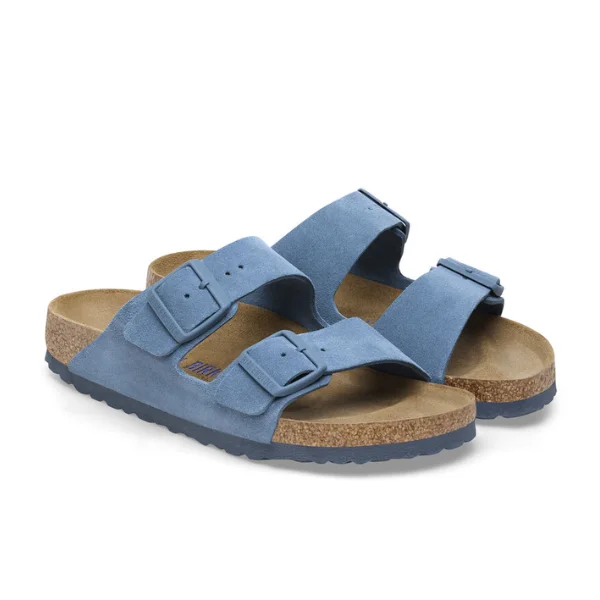 Birkenstock Women's Arizona Soft Footbed Suede Leather Blue