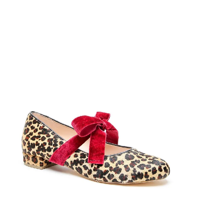 Leopard Ballet Flat + Red Velvet Marie Strap