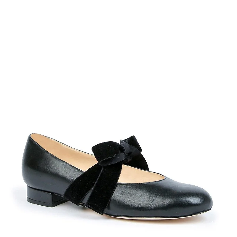 Black Ballet Flat + Black Velvet Marie Strap