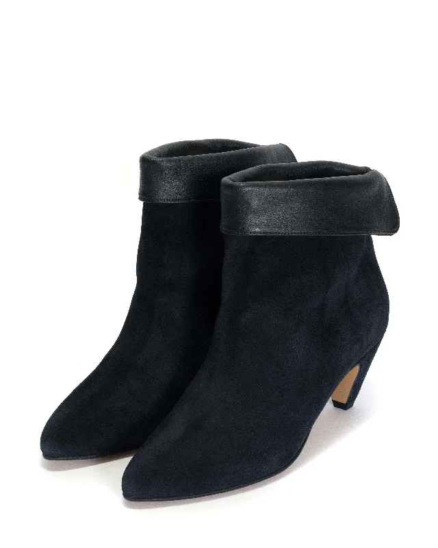 Eden Calf suede & sleek leather Dark blue