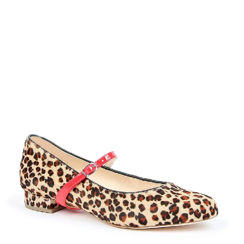 Leopard Ballet Flat + Red Gloss Twiggy Strap