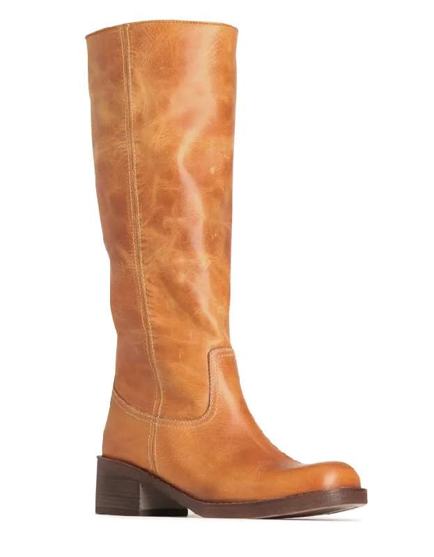 Pamplona Leather Boots Tobacco