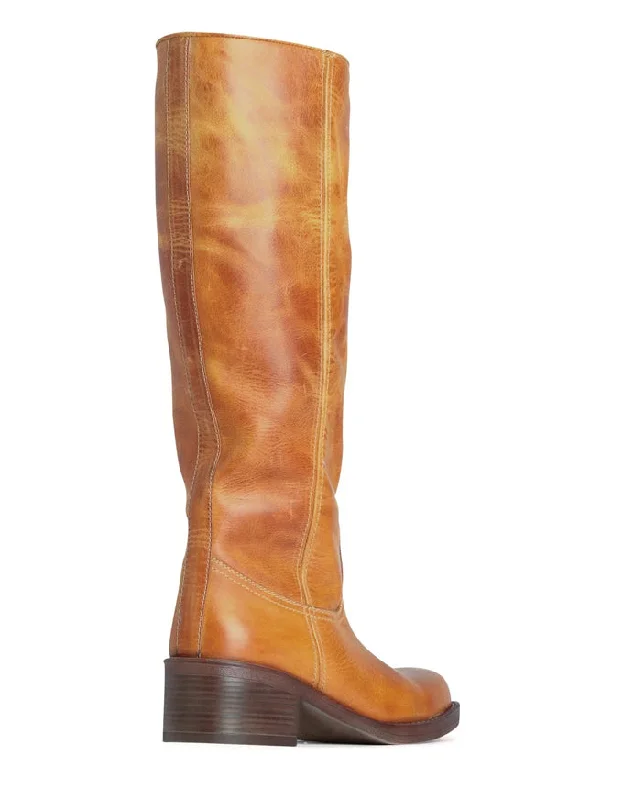 Pamplona Leather Boots Tobacco