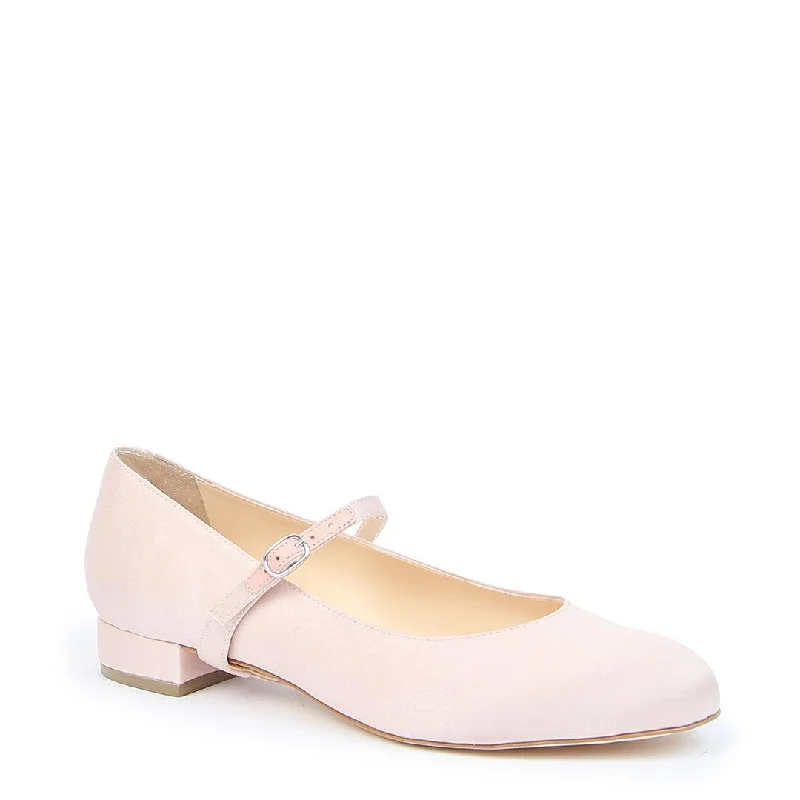 Rose Satin Ballet Flat + Twiggy Strap