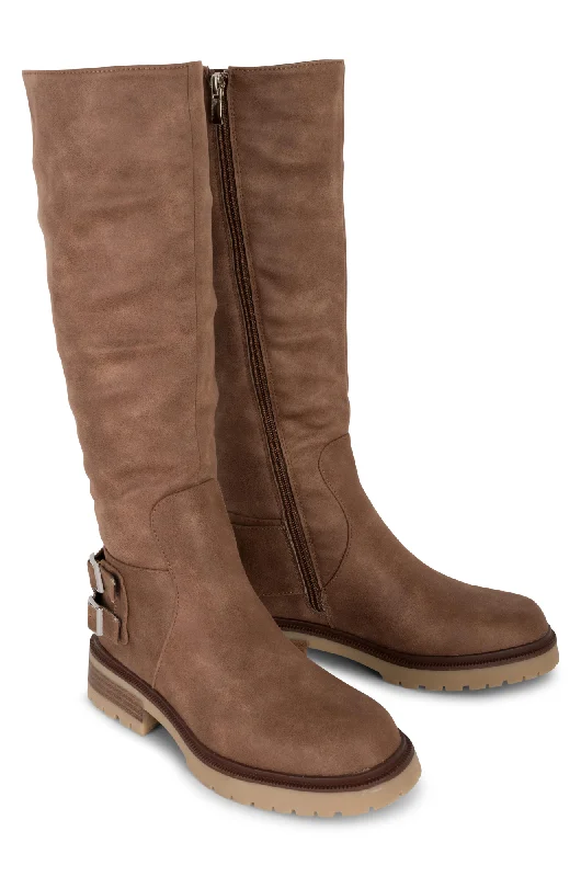 Faux Leather Tall Boot | TAN | WARWICK ZZ