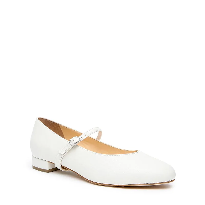 White Ballet Flat + Twiggy Strap