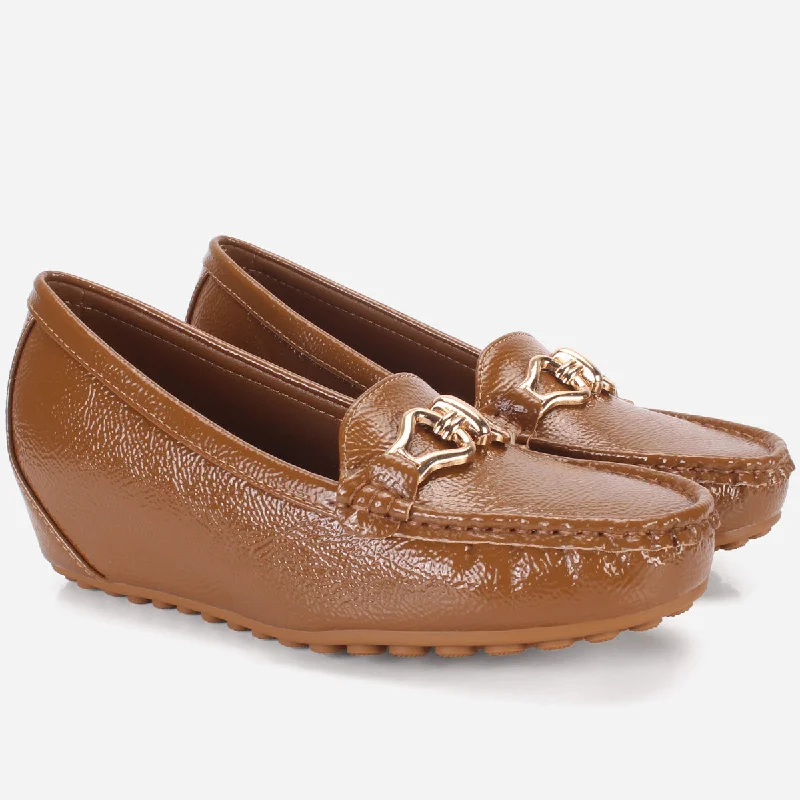 Womens ""ALORA"" High Wedge Comfy Moccasins