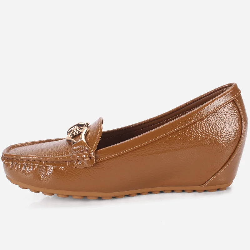 Womens ""ALORA"" High Wedge Comfy Moccasins