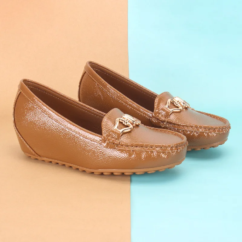 Womens ""ALORA"" High Wedge Comfy Moccasins