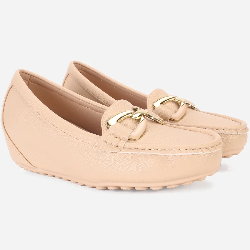 Womens ""AMIYA"" High Wedge Comfy Moccasins