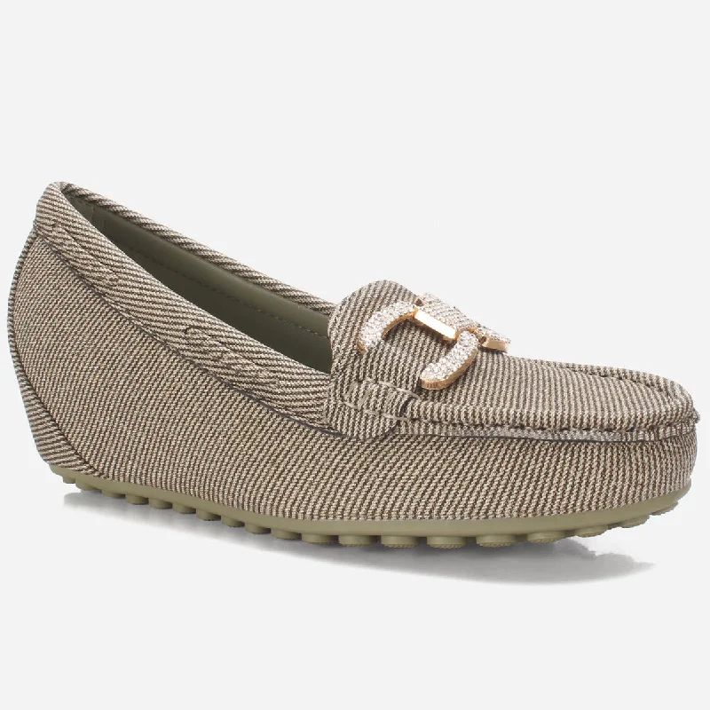 Women's ""BENEDITTA"" High Wedge Comfy Moccasins