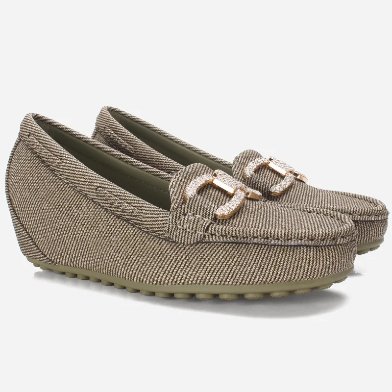 Women's ""BENEDITTA"" High Wedge Comfy Moccasins