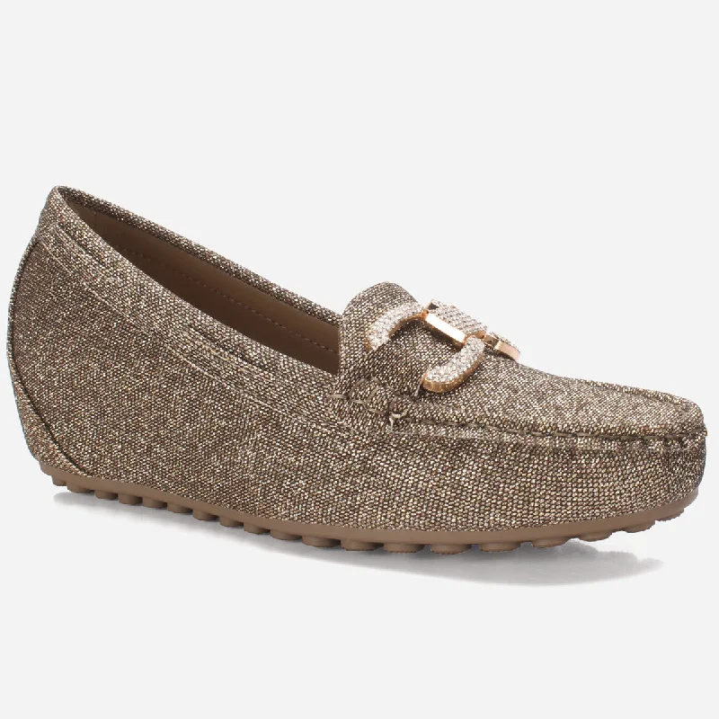 Women's ""BENEDITTA"" High Wedge Comfy Moccasins