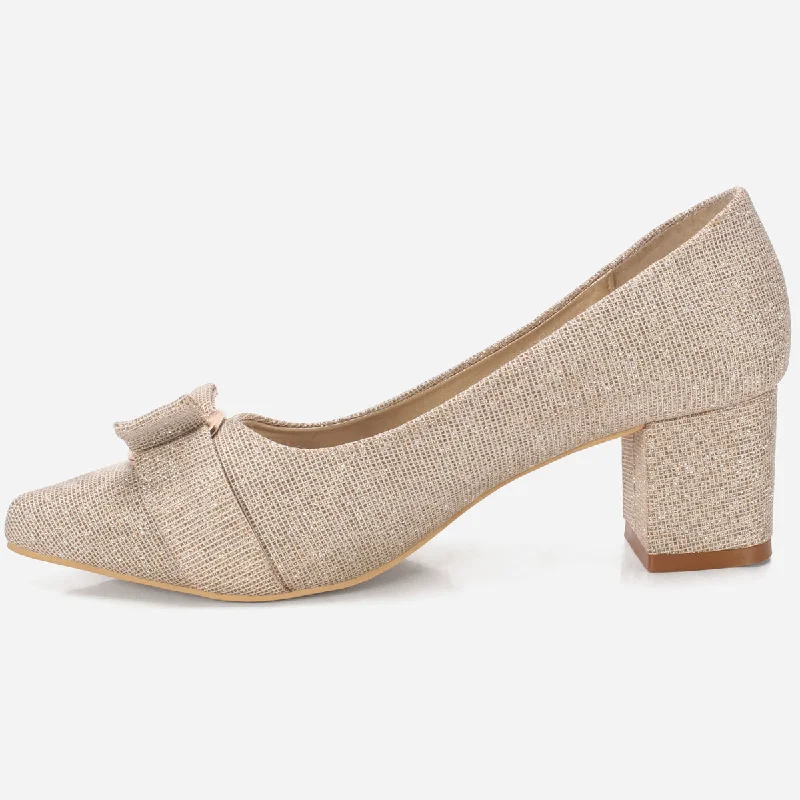 Womens ""CALLIAS"" Block Heeled Slip On Courts