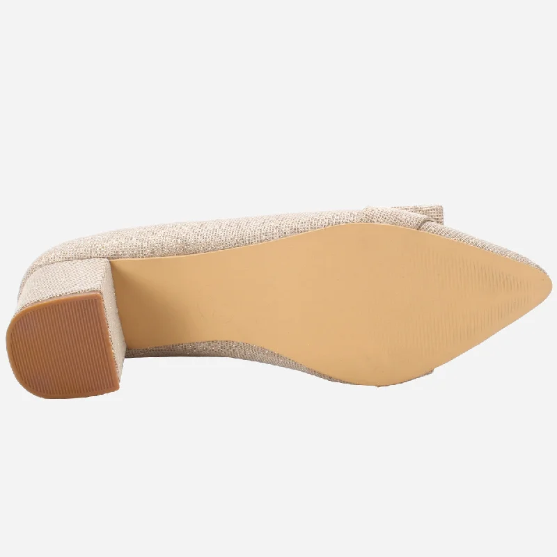 Womens ""CALLIAS"" Block Heeled Slip On Courts