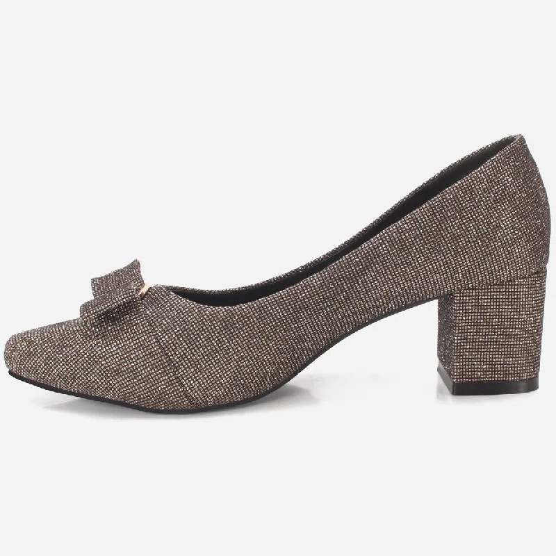 Womens ""CALLIAS"" Block Heeled Slip On Courts