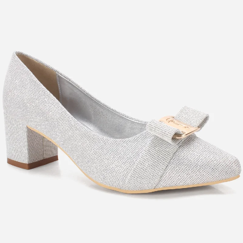 Womens ""CALLIAS"" Block Heeled Slip On Courts