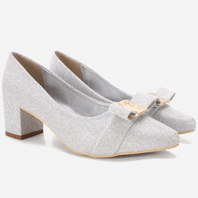 Womens ""CALLIAS"" Block Heeled Slip On Courts