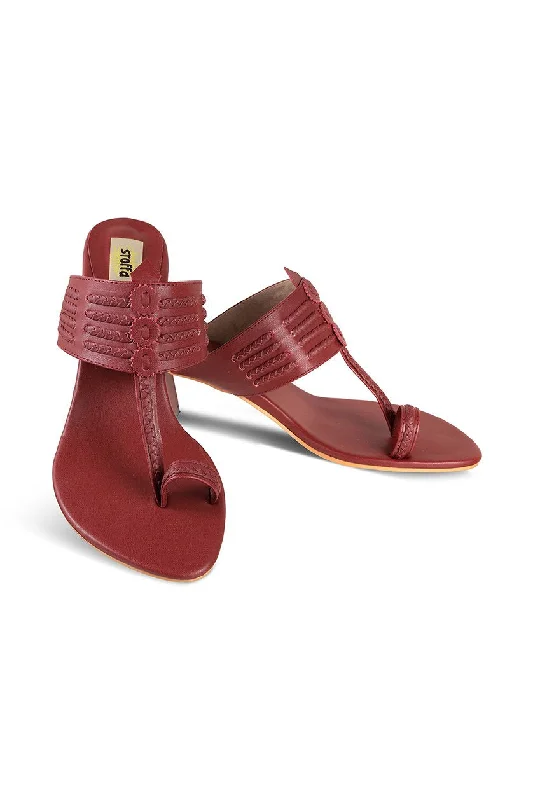 Classic K Block Heel Maroon