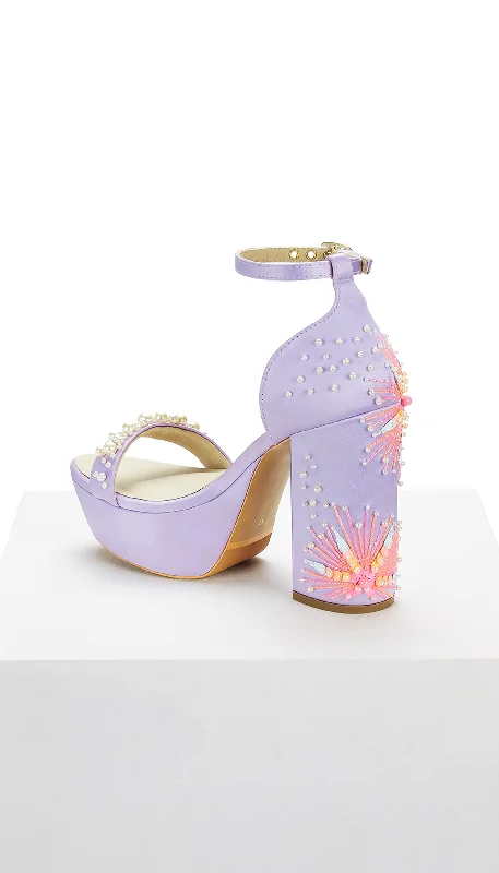 The Dandelion Twinkle - Lilac Platform Block Heels