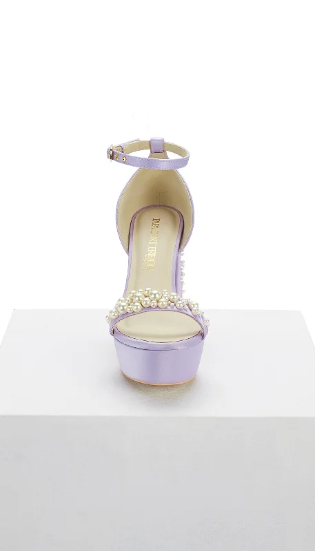 The Dandelion Twinkle - Lilac Platform Block Heels