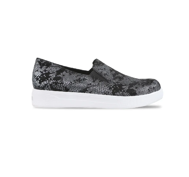 LENNOX-BLACK SNAKE PRINTED SUEDE