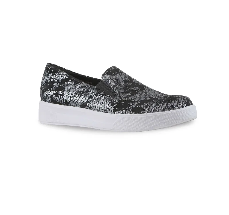 LENNOX-BLACK SNAKE PRINTED SUEDE