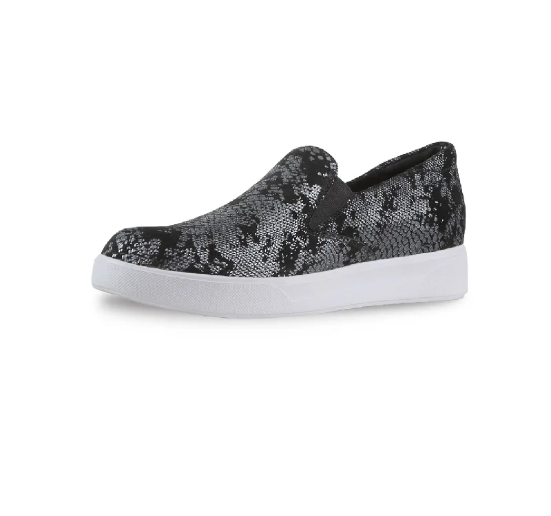 LENNOX-BLACK SNAKE PRINTED SUEDE