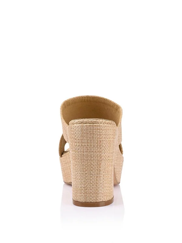 Milky Platform Sandals - Natural Raffia