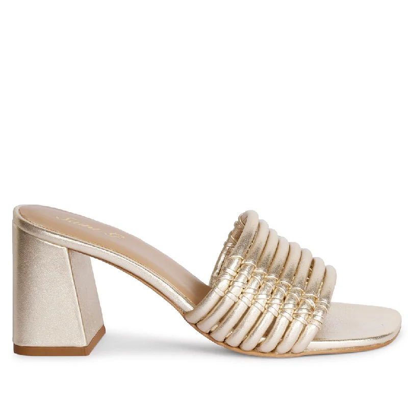 Saint Bethany Platin Leather Block Heels