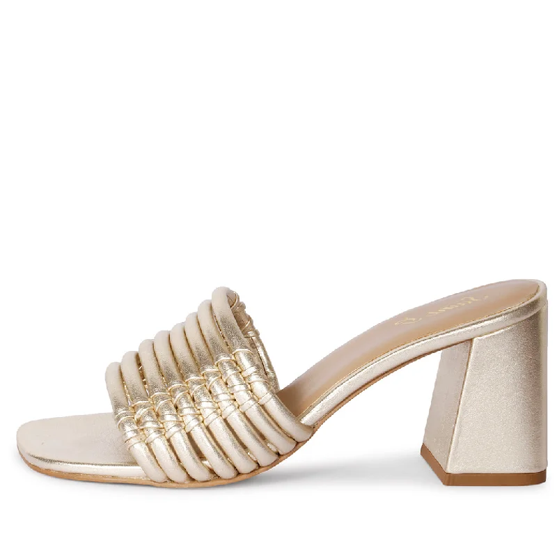 Saint Bethany Platin Leather Block Heels