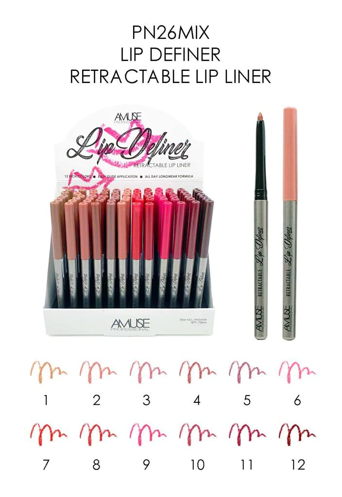 AMUSE -  LIP DEFINER RECTABLE LIP LINER DISPLAY 72PCS