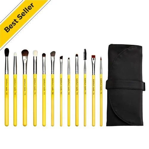 Bdellium Tools Studio Eyes 12pc. Brush Set with Roll-Up Pouch