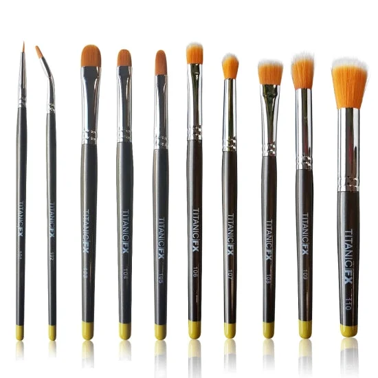 FX FULL BRUSH SET (INCLUDING ALL 10 BRUSHES, ZIP-UP POUCH & MIXING PALETTE)