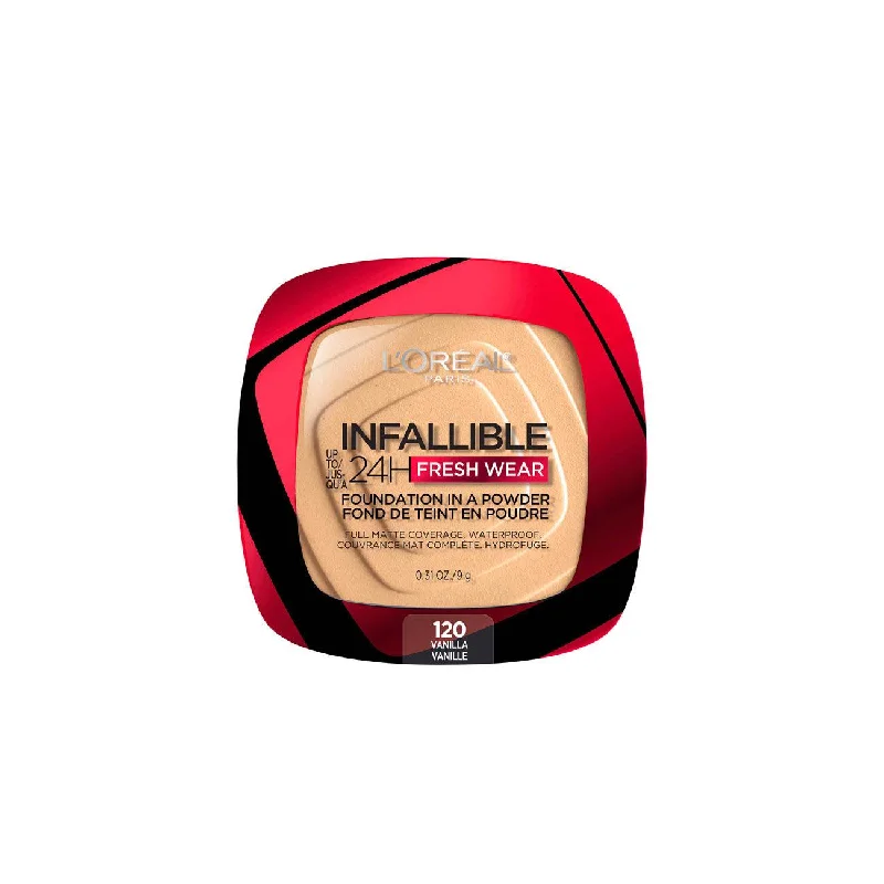 L’Oréal Paris Infaillible Up to 24H Fresh Wear Foundation in a Powder- Waterproof, Heatproof, Sweatproof