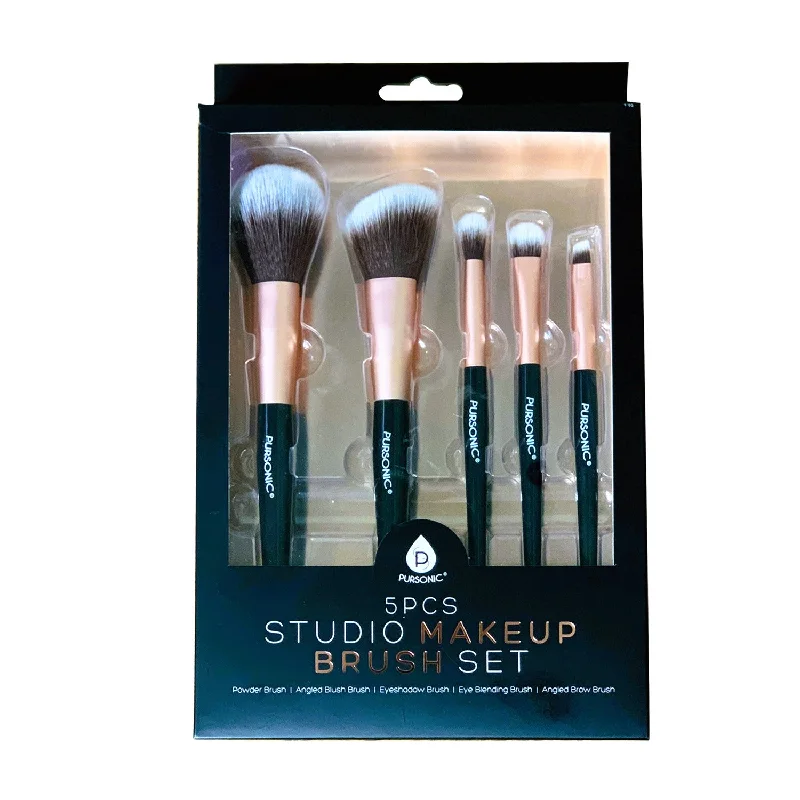 Pursonic 5 Pcs Studio Makeup Brush Set (Black)